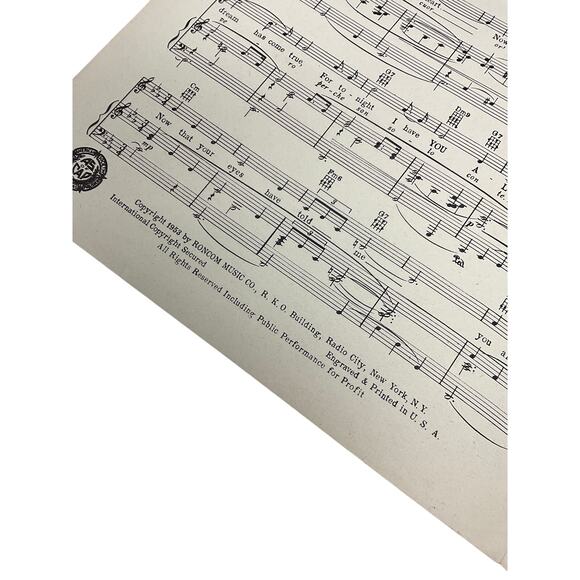 You Alone Solo Tu Sheet Music Al Stillman Robert Allen Perry Como - Picture 4 of 5